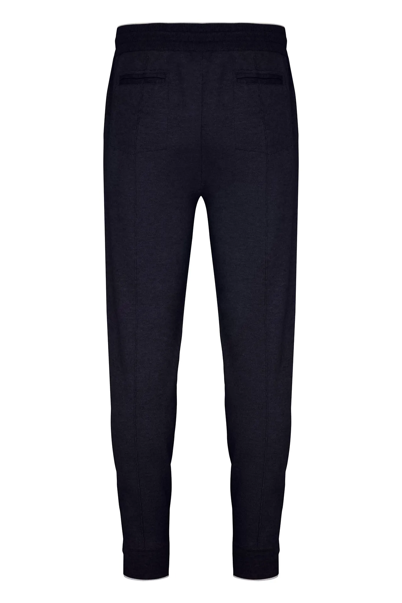 Cashmere-Blend Knit Hooded Sweater & Jogger in Navy