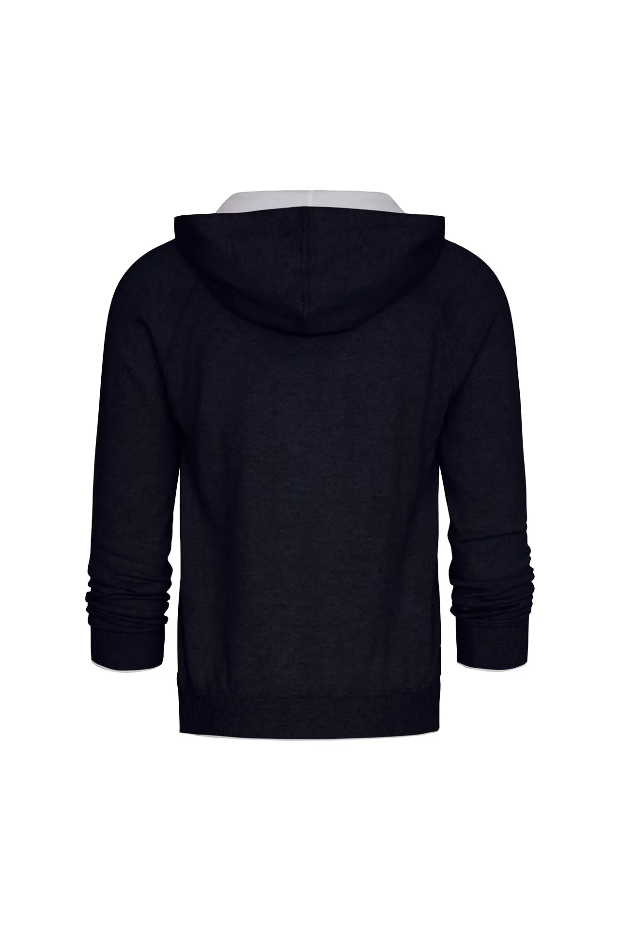 Cashmere-Blend Knit Hooded Sweater & Jogger in Navy