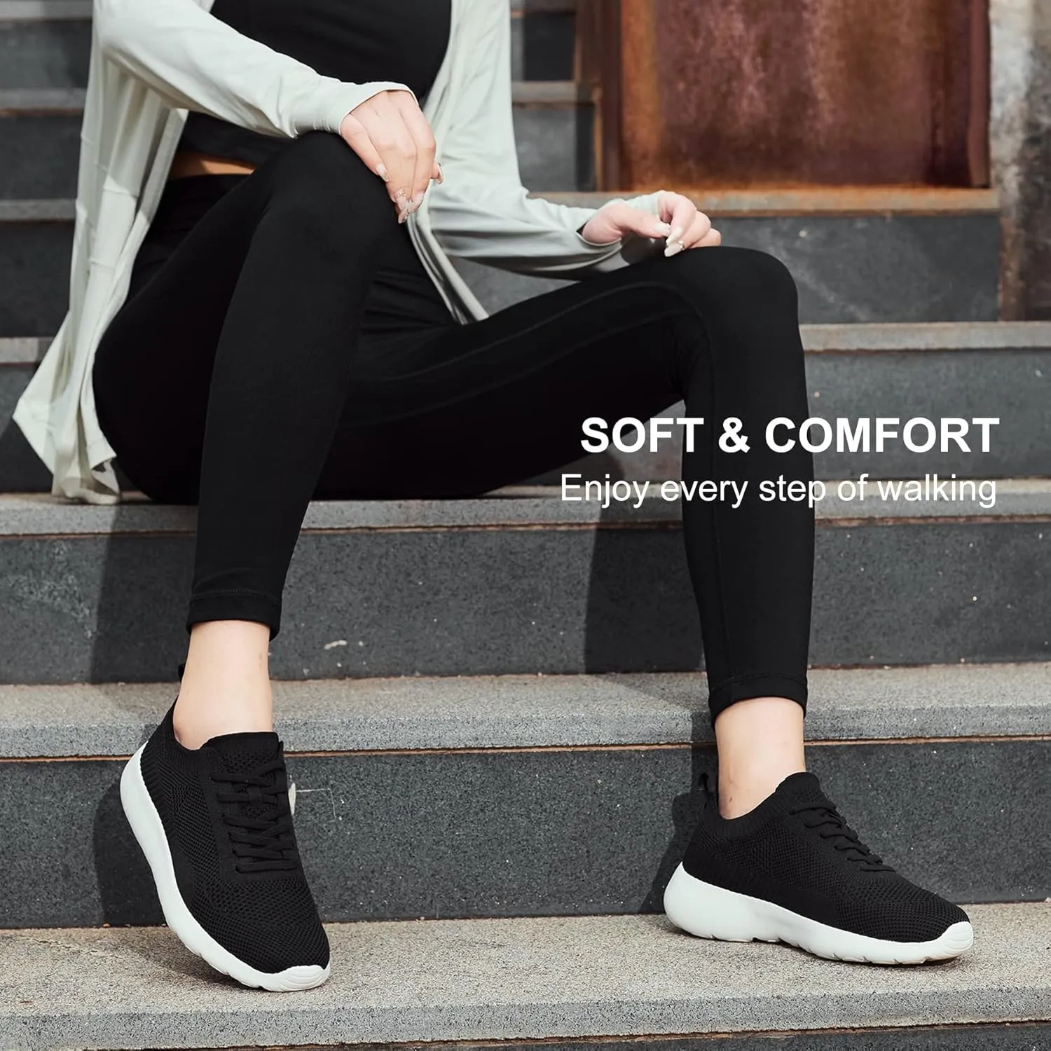 Grand Attack Walking Tennis Shoes for Women-Non Slip On Breathable Mesh Sneakers,Comfort&Lightweight Soft Sole