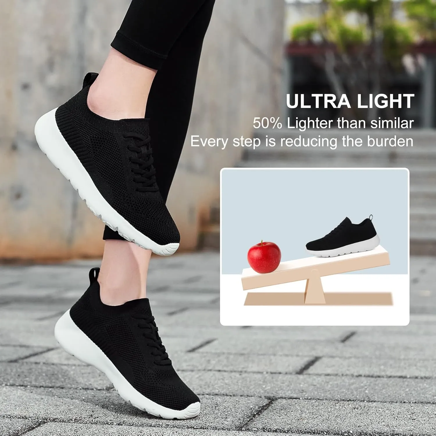 Grand Attack Walking Tennis Shoes for Women-Non Slip On Breathable Mesh Sneakers,Comfort&Lightweight Soft Sole
