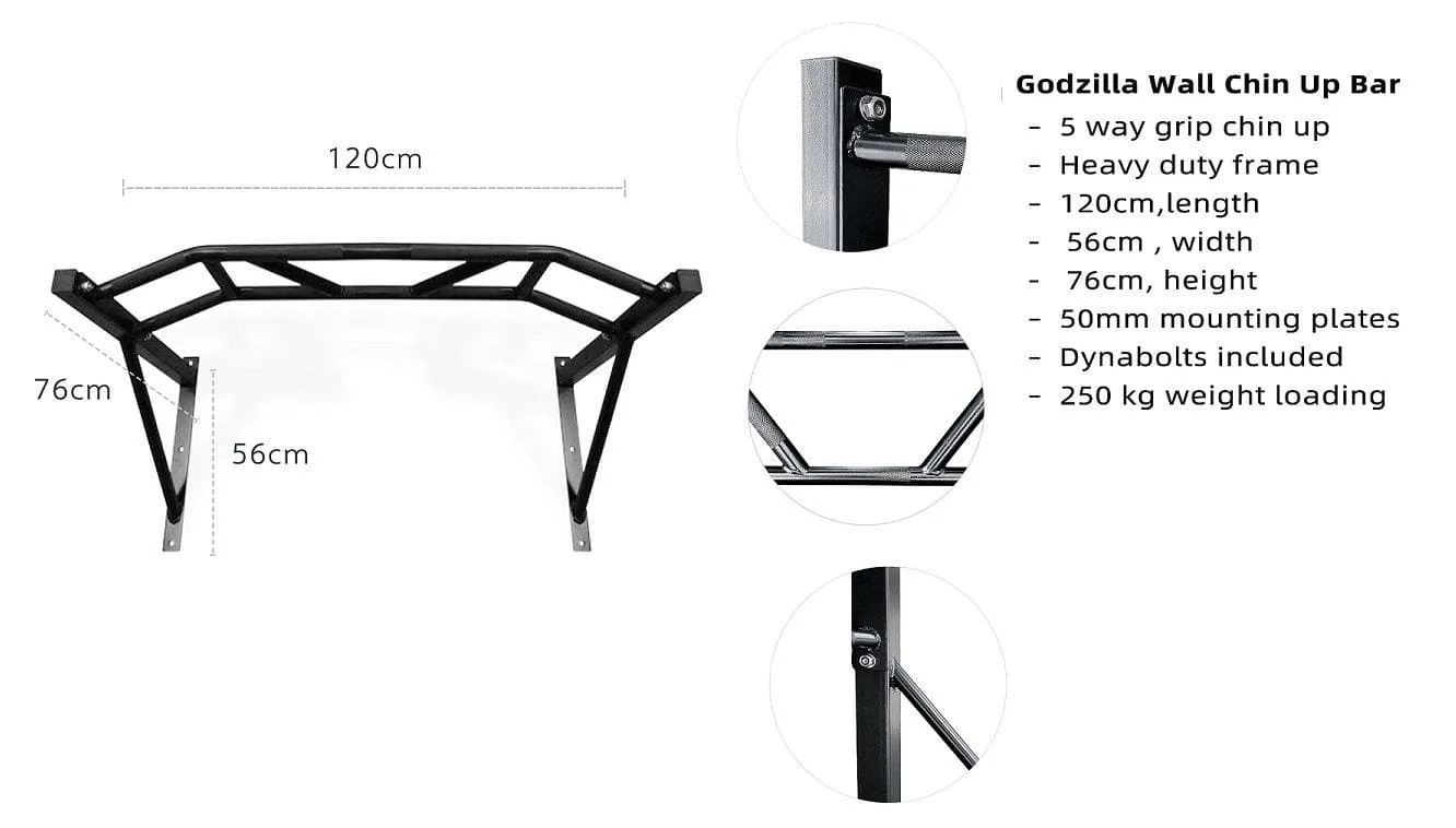 Heavy-Duty Godzilla 5-Way Chin Up Pull Up  Bar