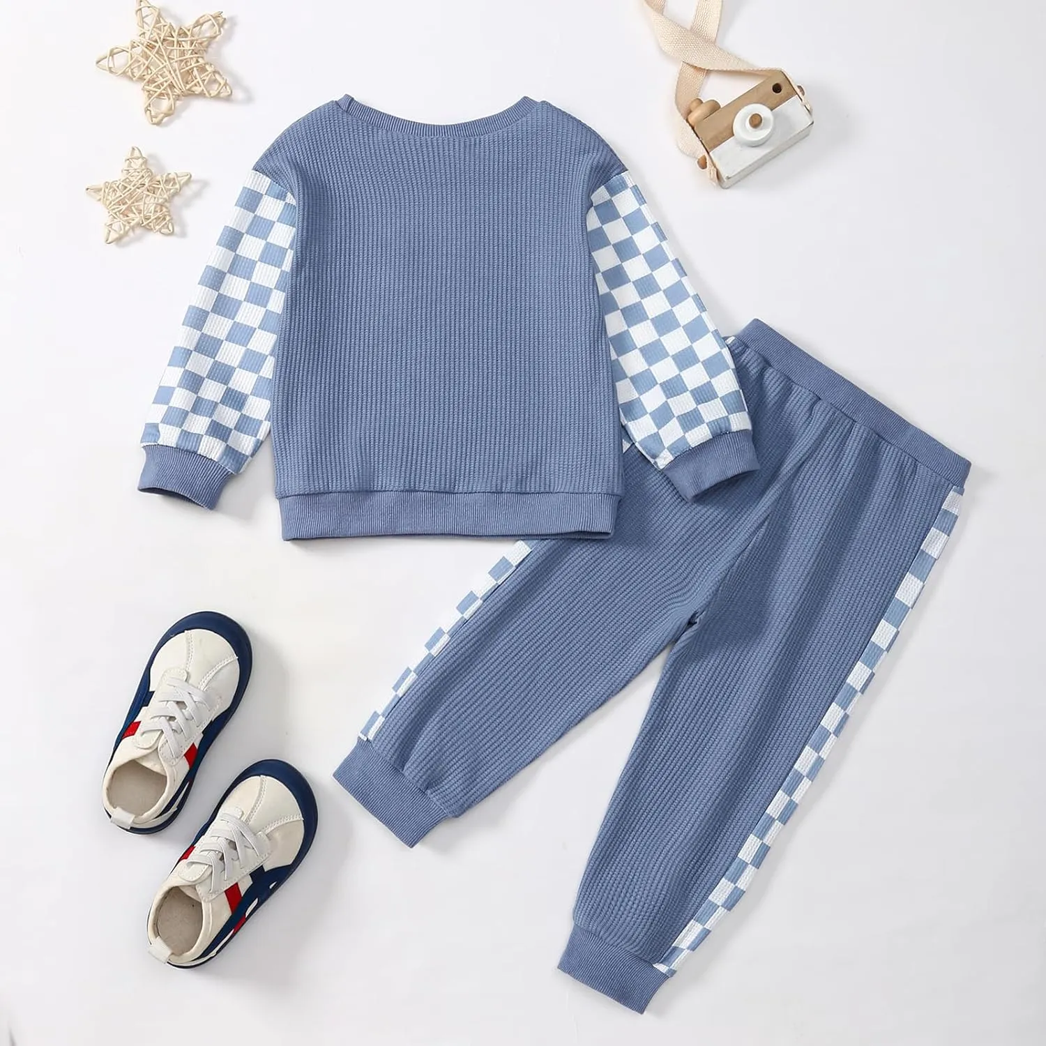 Kid Toddler Boy Clothes Color Block Sweatshirt and Casual Pants 2Pcs Boys Fall Winter Outfits 1-5T
