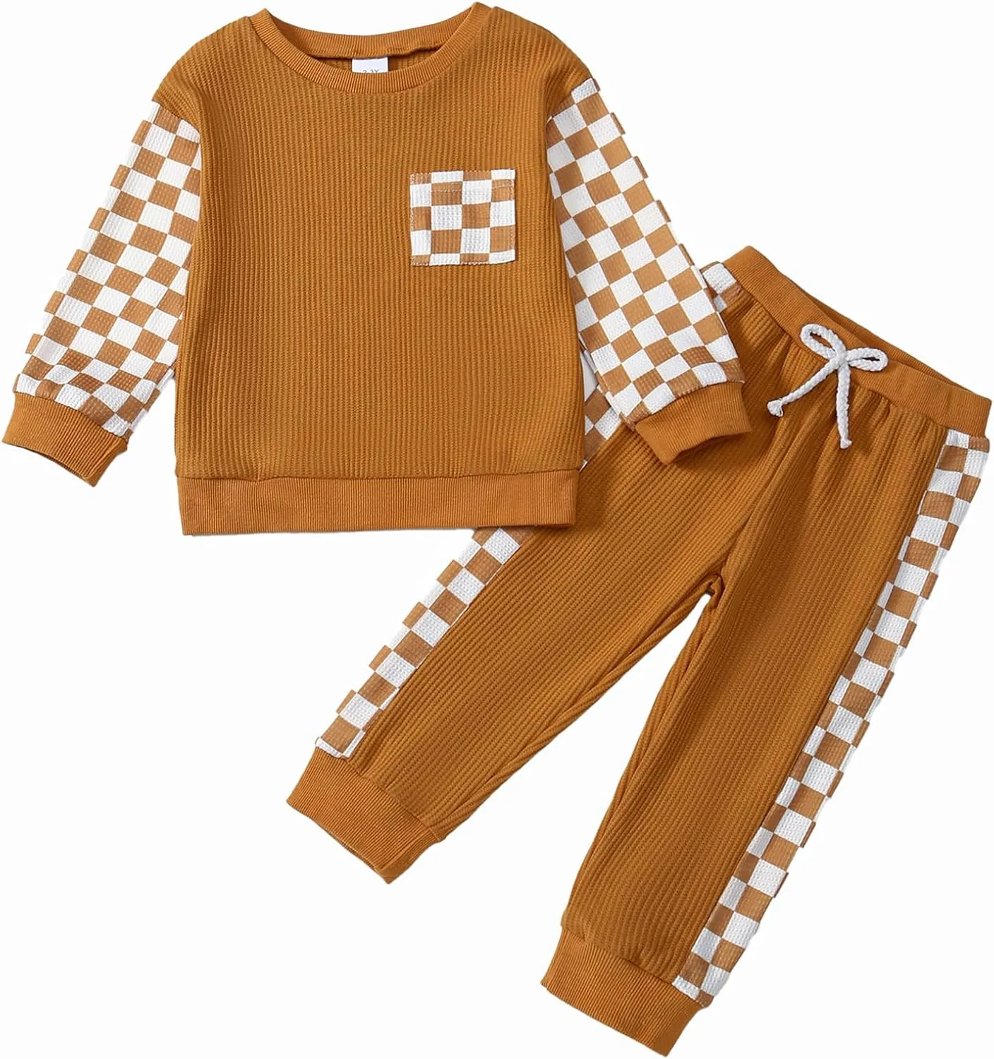 Kid Toddler Boy Clothes Color Block Sweatshirt and Casual Pants 2Pcs Boys Fall Winter Outfits 1-5T