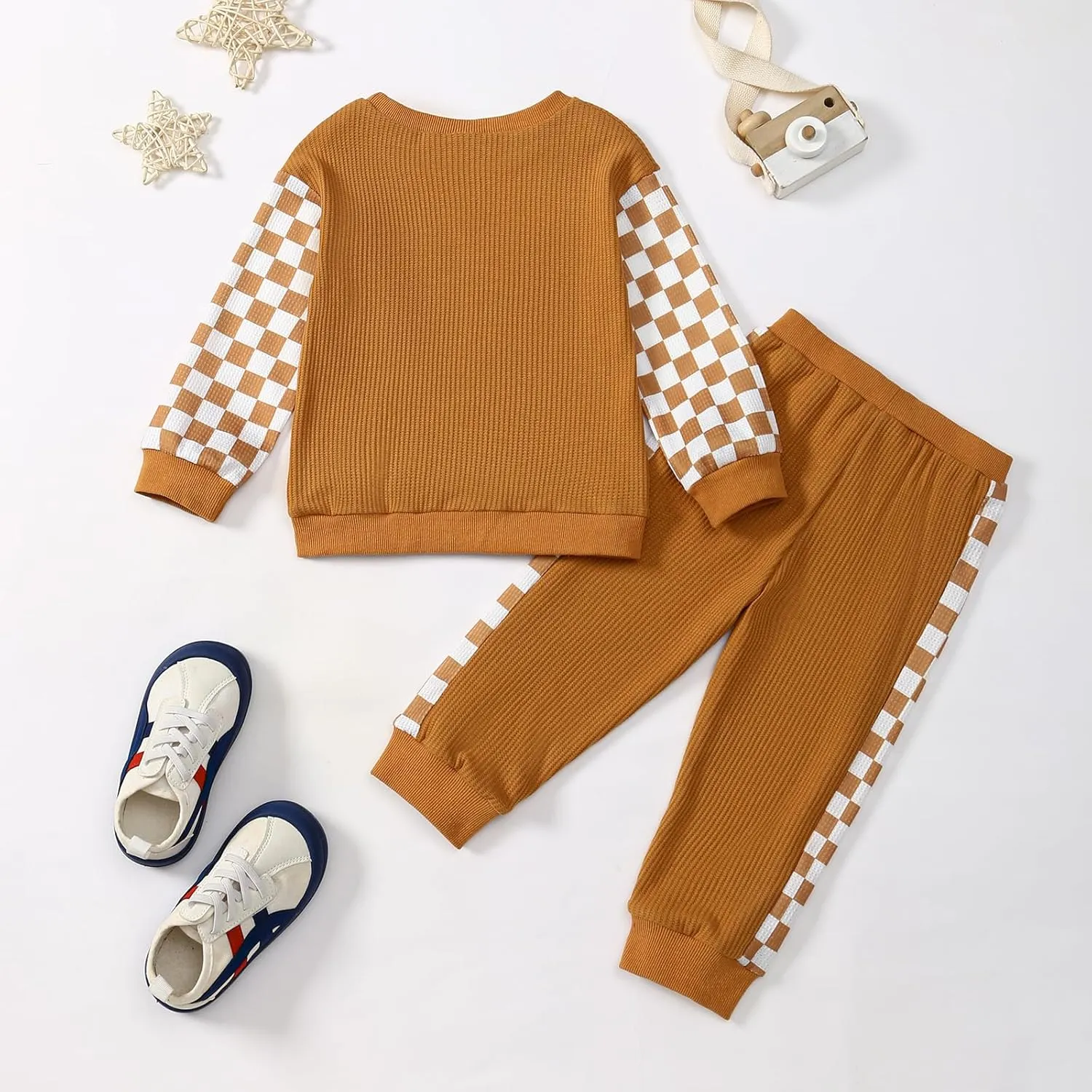 Kid Toddler Boy Clothes Color Block Sweatshirt and Casual Pants 2Pcs Boys Fall Winter Outfits 1-5T