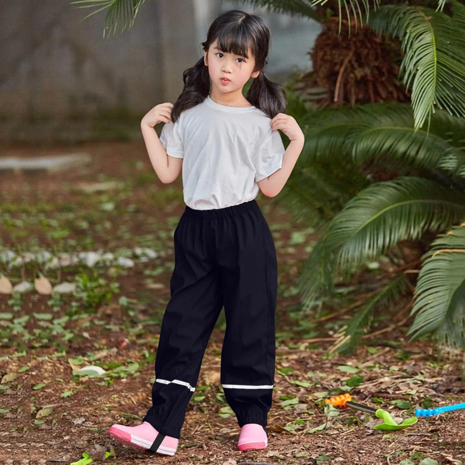 Kids Water-Proof Suspender Rain Pants Toddler Baby Dirty Proof Rain Trouser Rainwear Rain Bib Pant for