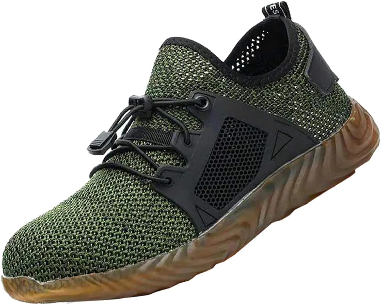 Men's Breathable Mesh Steel Toe Shoes,Lightweight Soft Sole Comfortable Safety Shoes Dock Warehouse Construction Industry Work Shoes,Casual Fashion Non-Slip Sneakers