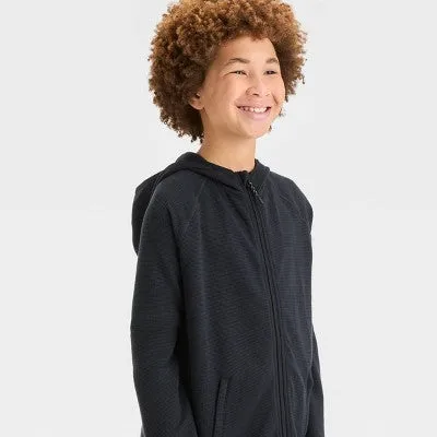 New - Boys' Waffle Hooded Sweatshirt - All In Motion Black M
