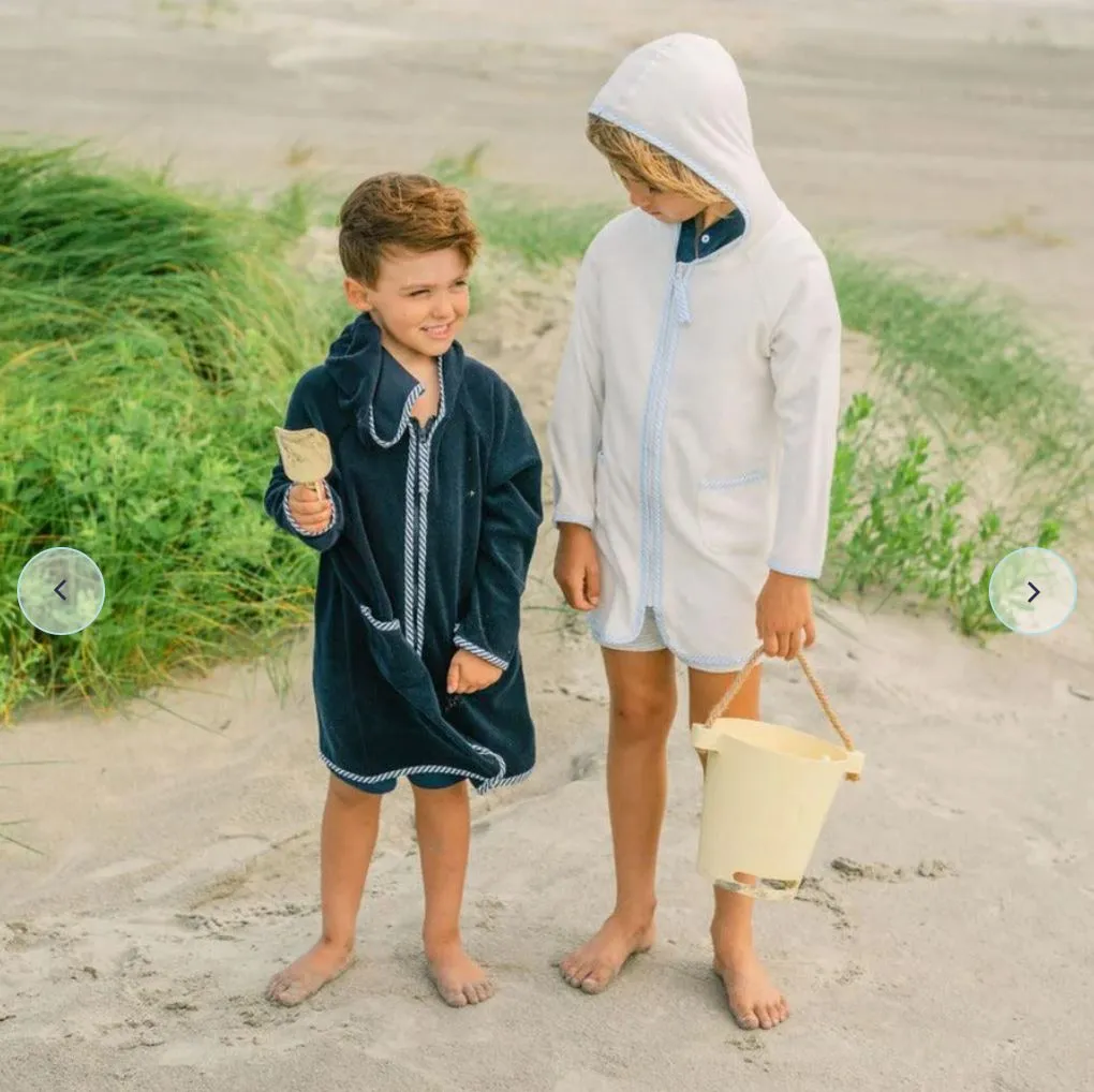 Terry Hooded Coverup - White