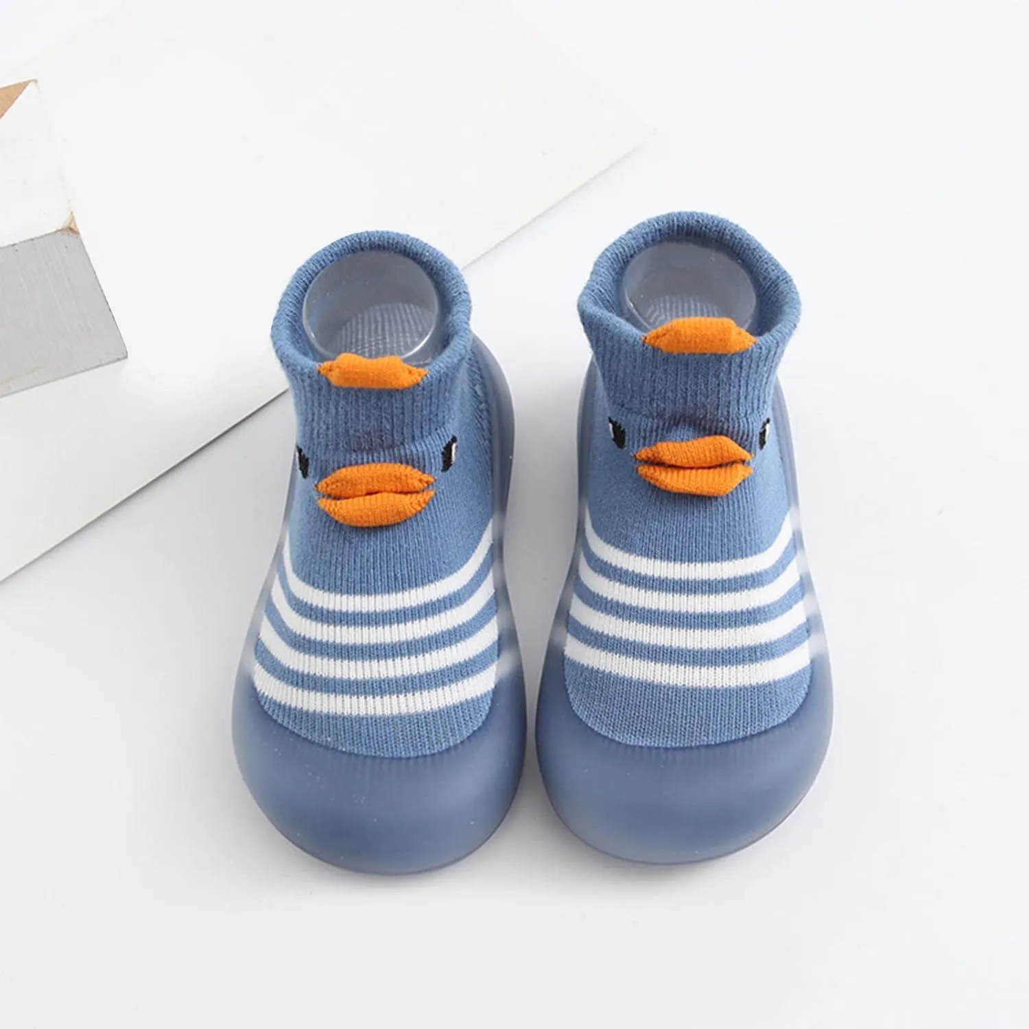 Toddler Sock Shoes,Baby Boys Girls Non Slip Flat Socks Shoes Lightweight Cute Cartoon Duck Bear Pattern Boys Shoes
