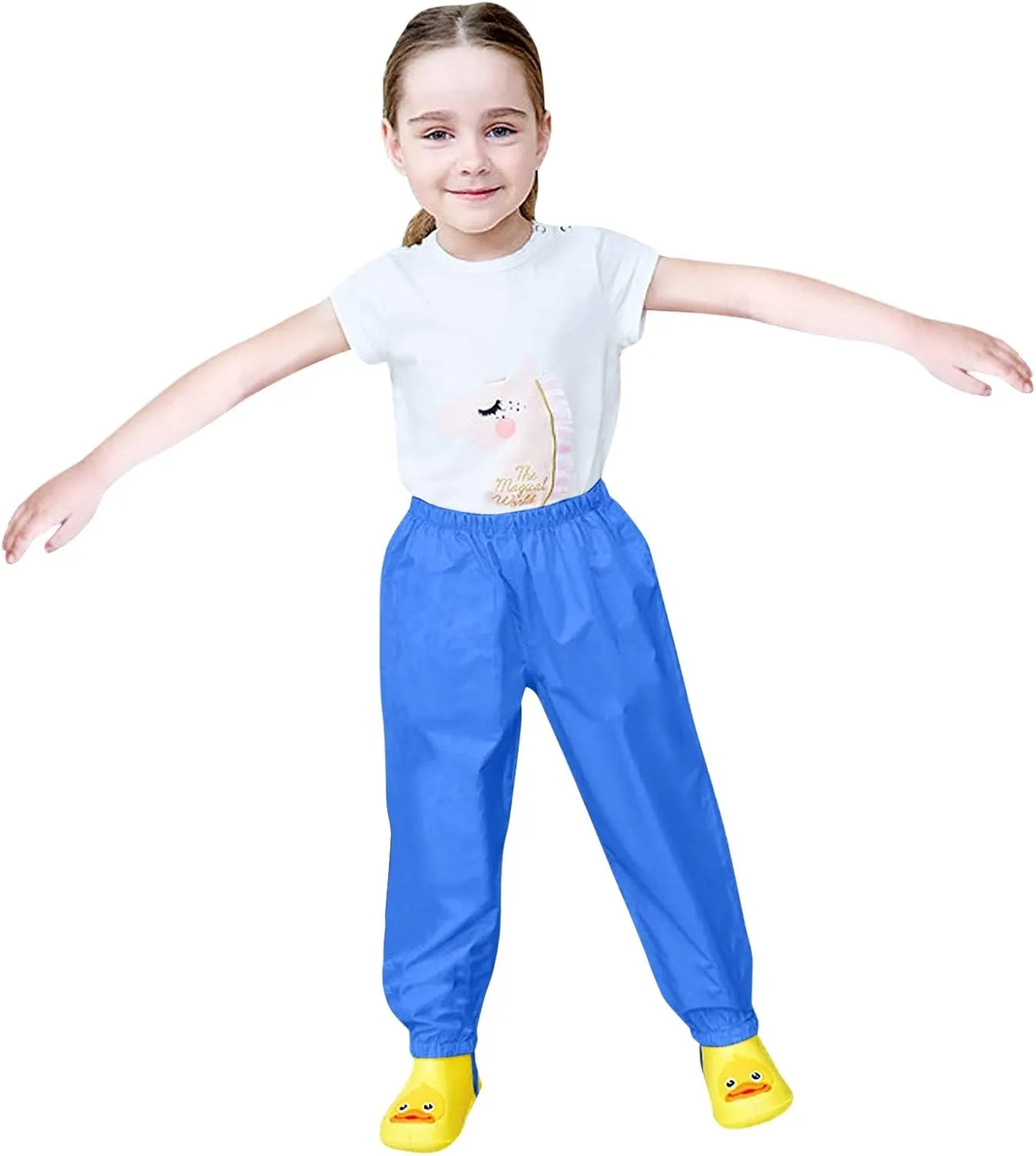 Toddlers Boys Girls Rain Pants Mud Dirty Proof Lightweight Reflective Waterproof Unisex Rain Wear