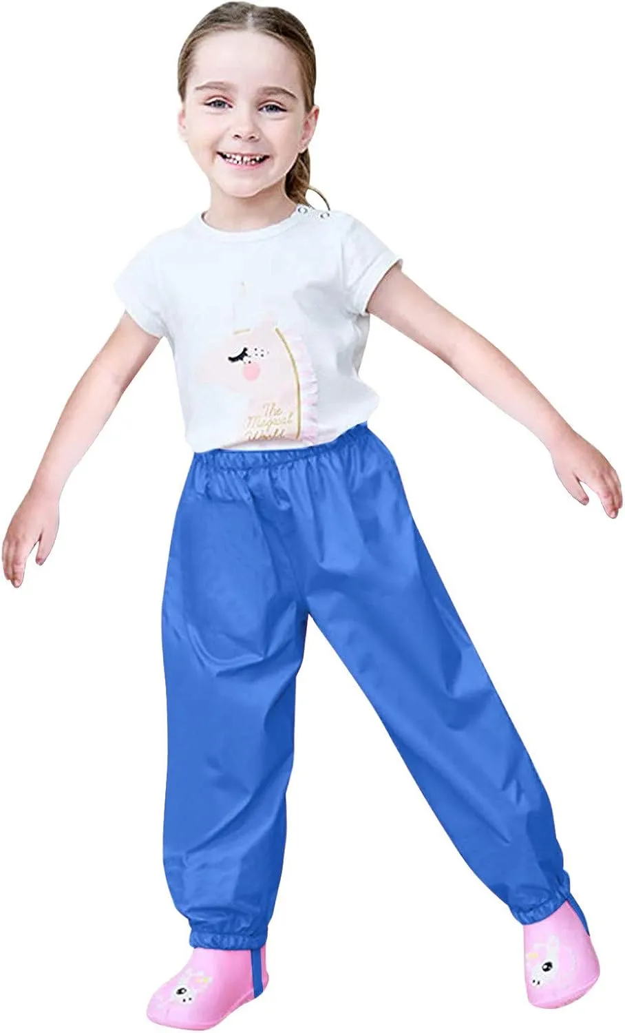 Toddlers Boys Girls Rain Pants Mud Dirty Proof Lightweight Reflective Waterproof Unisex Rain Wear