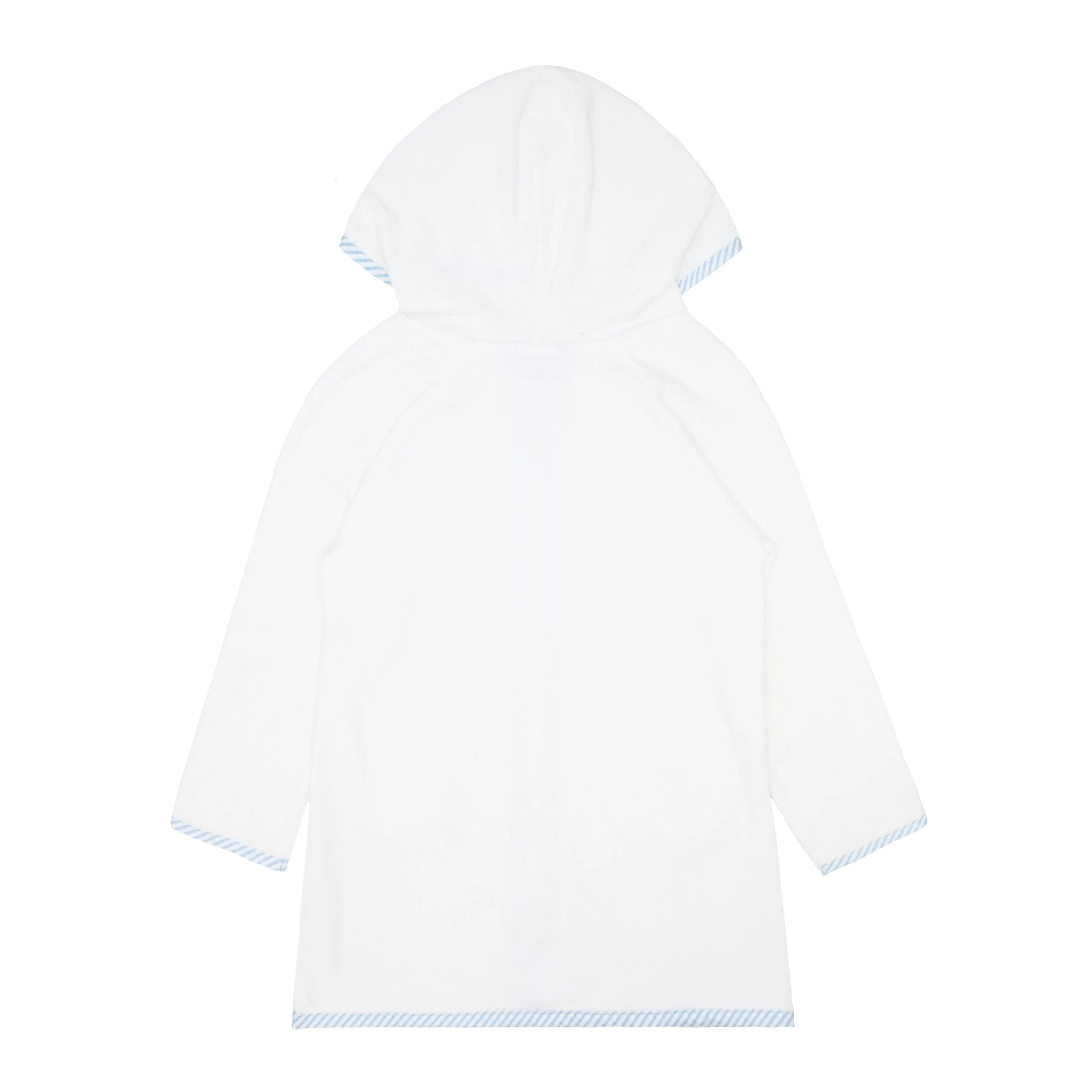 unisex white french terry hooded zipper coverup