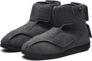 Walking Adjustable Diabetic Shoes,Men's Diabetic Boots High-top Adjustable Cloth Shoes Elderly Orthopedic Running Shoes Air Breathable Trainers House Shoes Men 11/Women 11.5