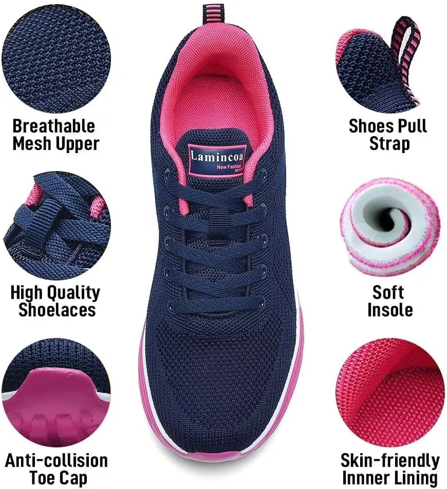 Womens Air Running Shoes Womens Walking Shoes Lightweight Women Sneakers Air Cushion Tennis Shoes for Gym Workout Sports