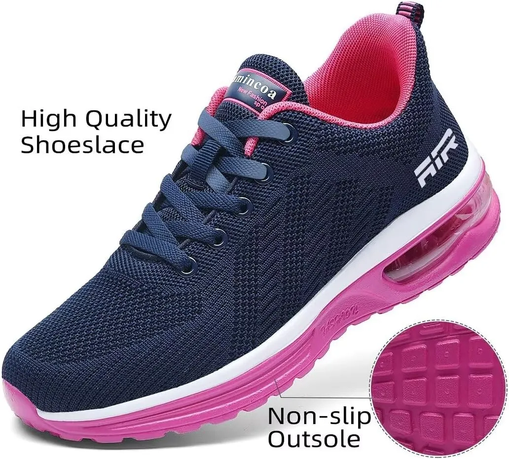 Womens Air Running Shoes Womens Walking Shoes Lightweight Women Sneakers Air Cushion Tennis Shoes for Gym Workout Sports