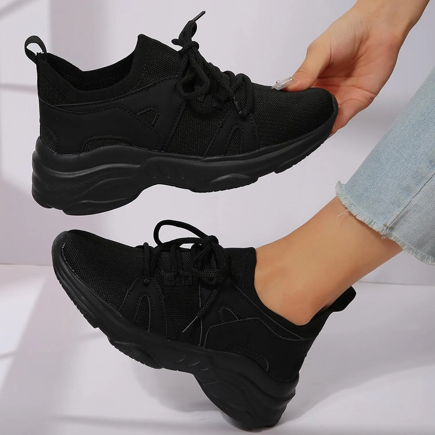 Womens Walking Shoes Slip on Dressy Knitted Non Slip Running Shoes Wide Width Breathable Mesh Sports Workout Tennis Shoes Ladies 2024 Fashion Sneakers